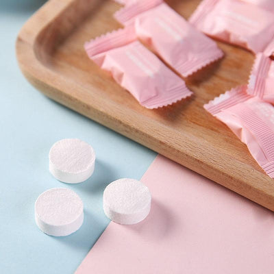 50pcs Disposable Towel Compressed Portable Travel Non - woven Face Towel Water Wet Wipe Outdoor Moistened Tissues - ItemBear.com