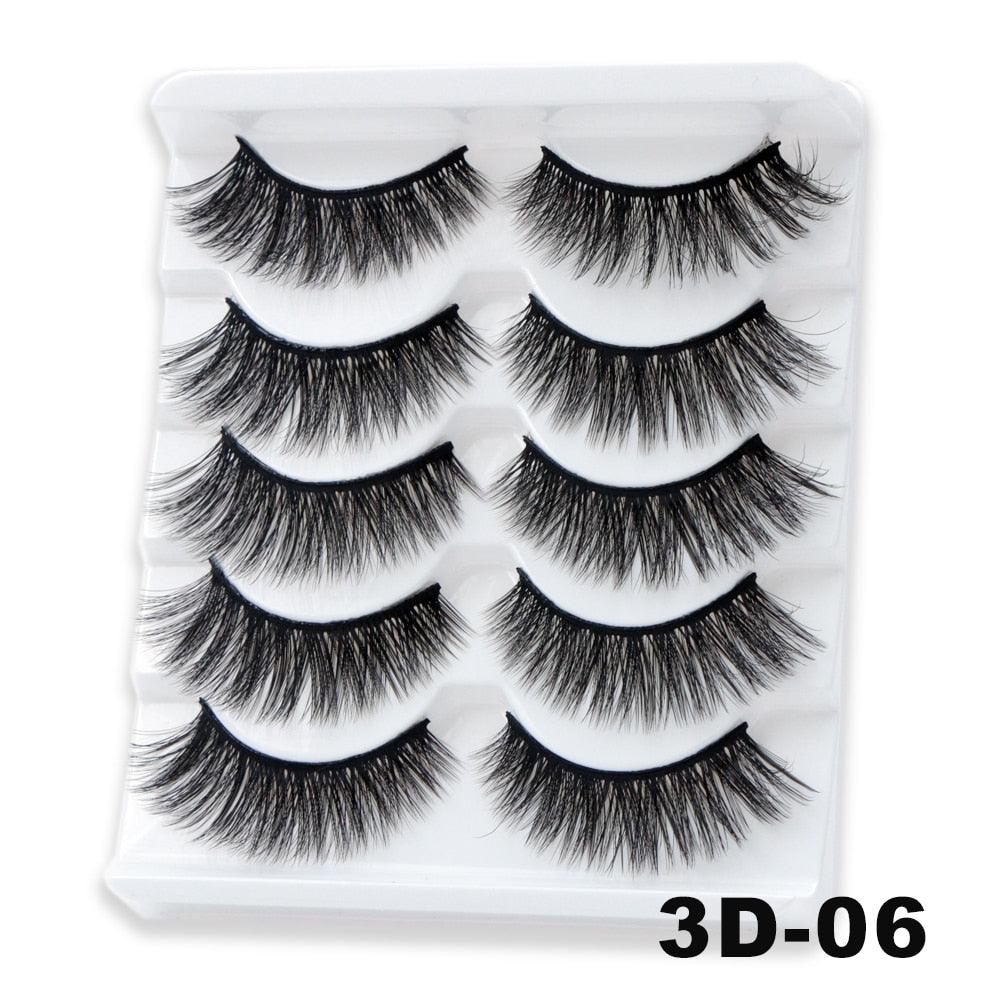5/10Pairs 3D Mink Lashes Natural Eyelashes Dramatic False Eyelashes Faux Cils Makeup Wholesale Fake Eyelash Extension maquiagem - ItemBear.com