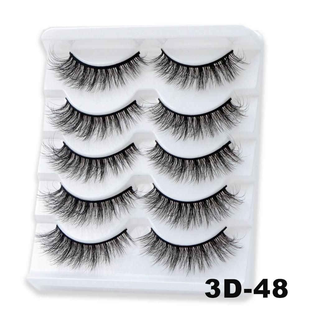 5/10Pairs 3D Mink Lashes Natural Eyelashes Dramatic False Eyelashes Faux Cils Makeup Wholesale Fake Eyelash Extension maquiagem - ItemBear.com