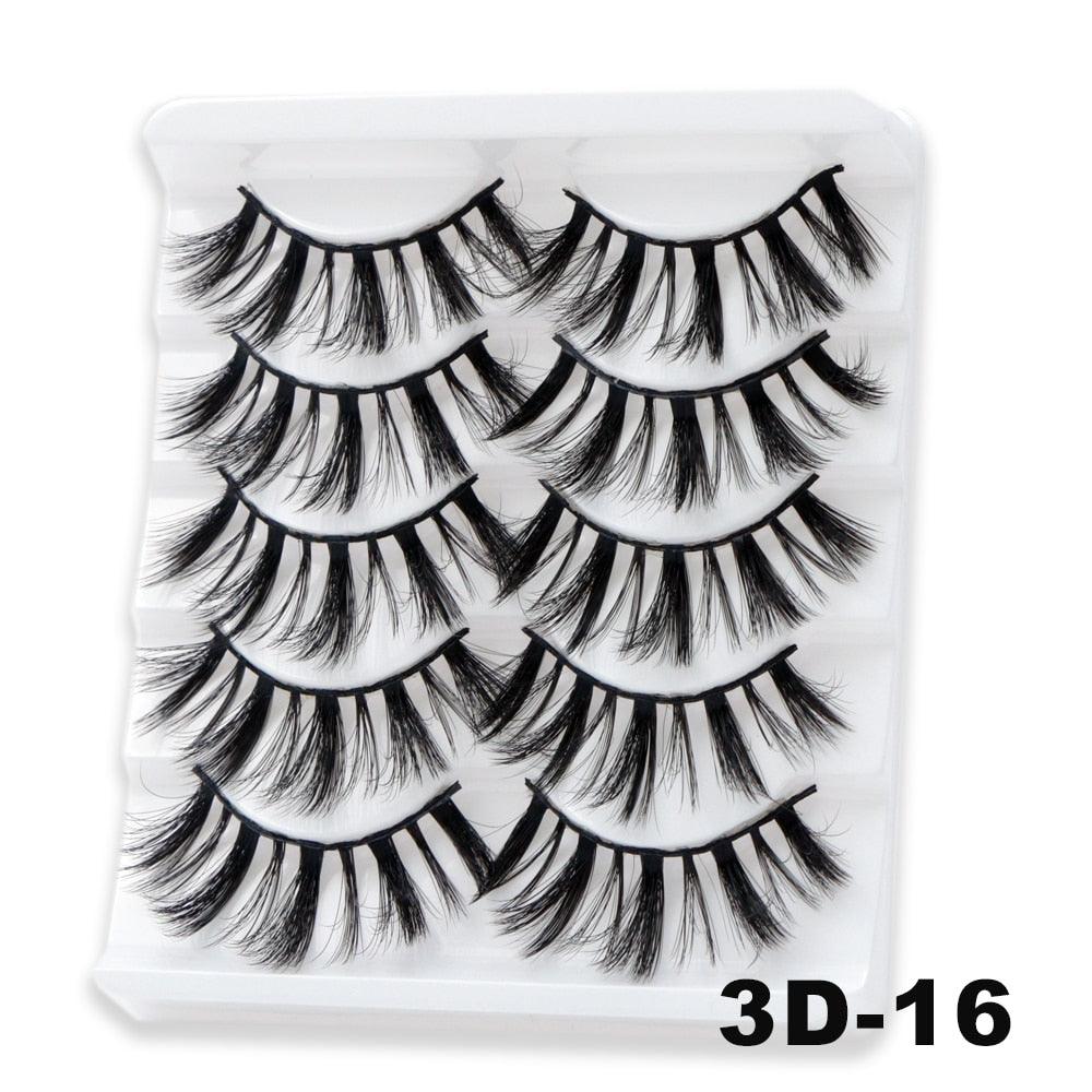 5/10Pairs 3D Mink Lashes Natural Eyelashes Dramatic False Eyelashes Faux Cils Makeup Wholesale Fake Eyelash Extension maquiagem - ItemBear.com