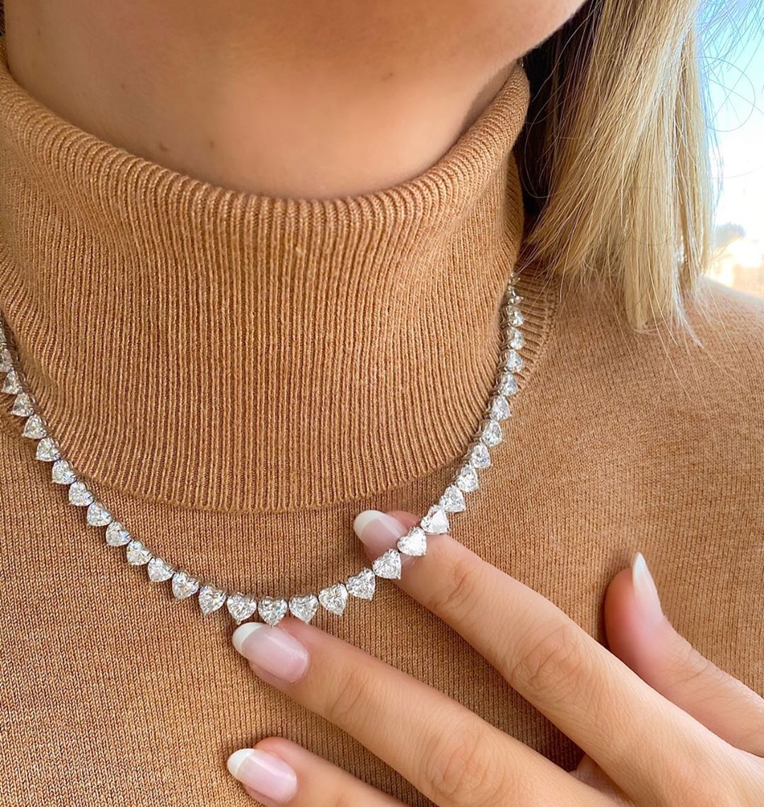 5A Heart CZ Tennis Necklace - ItemBear.com