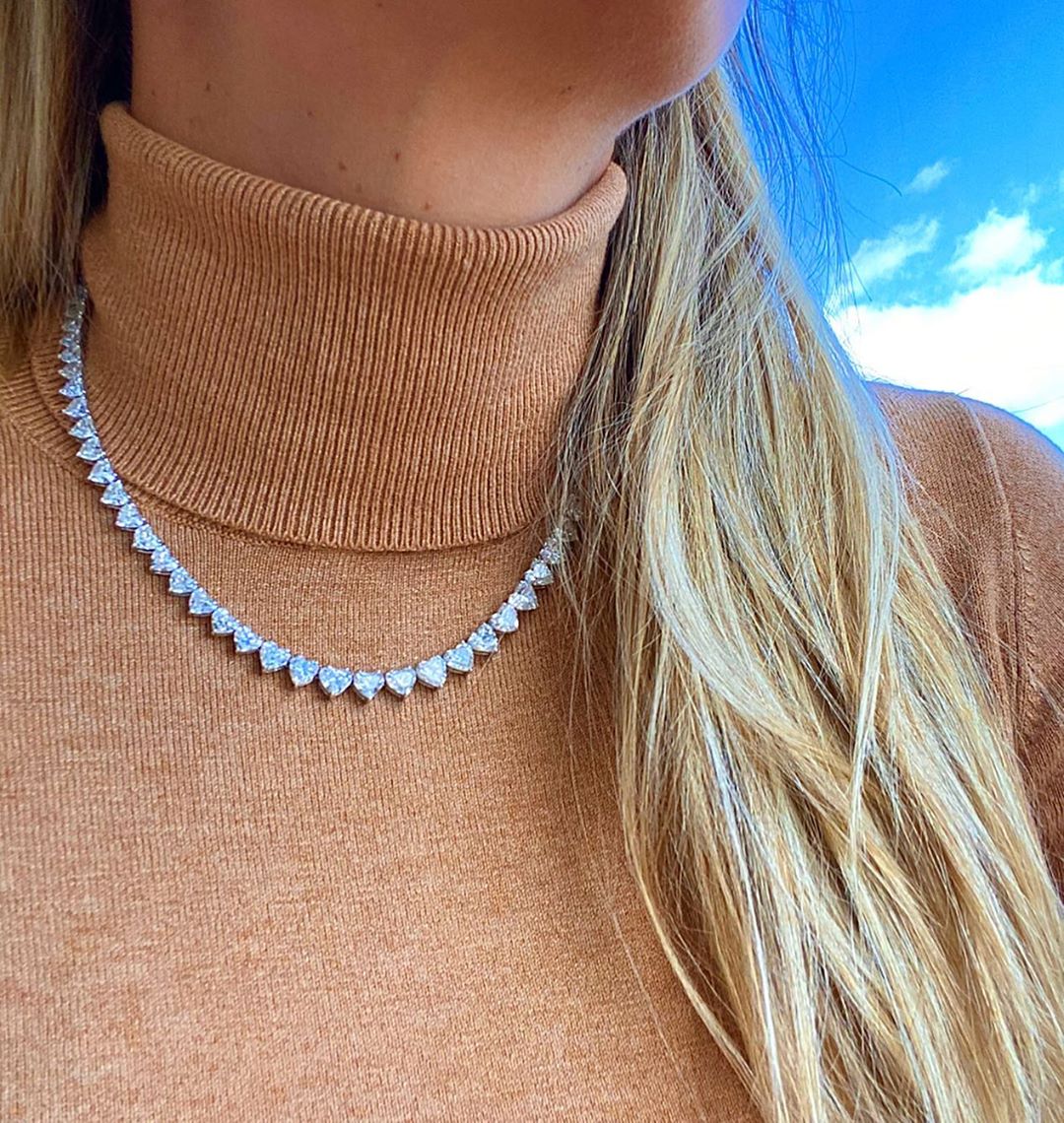 5A Heart CZ Tennis Necklace - ItemBear.com