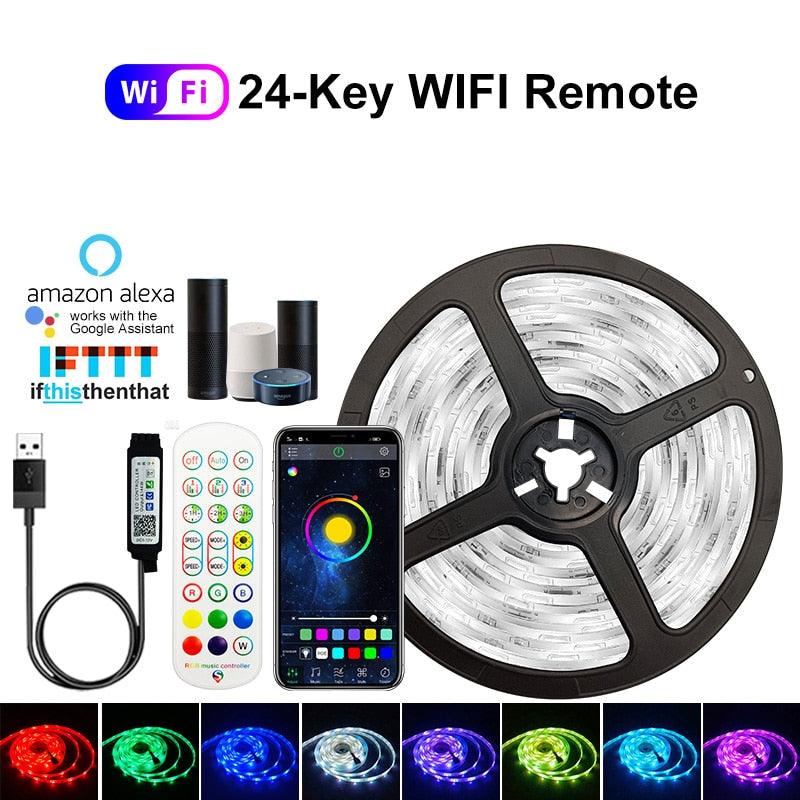 5V USB WIFI Bluetooth 1M - 30M 5050 USB Led Strips Light Waterproof RGB Led Diode Ribbon Lamp For Decoration Bedroom TV BackLight - ItemBear.com