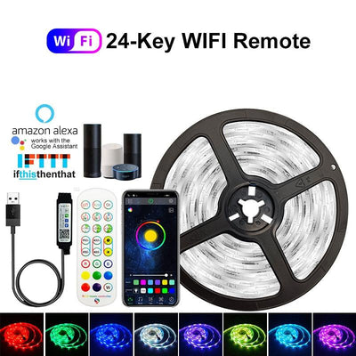 5V USB WIFI Bluetooth 1M - 30M 5050 USB Led Strips Light Waterproof RGB Led Diode Ribbon Lamp For Decoration Bedroom TV BackLight - ItemBear.com