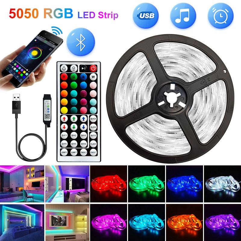 5V USB WIFI Bluetooth 1M - 30M 5050 USB Led Strips Light Waterproof RGB Led Diode Ribbon Lamp For Decoration Bedroom TV BackLight - ItemBear.com