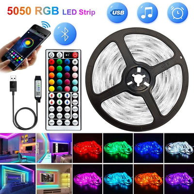 5V USB WIFI Bluetooth 1M - 30M 5050 USB Led Strips Light Waterproof RGB Led Diode Ribbon Lamp For Decoration Bedroom TV BackLight - ItemBear.com