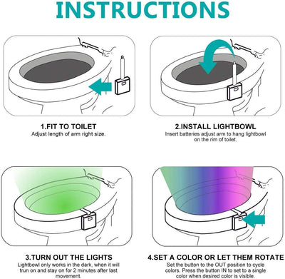 8 Colors Waterproof Backlight For Toilet Bowl - ItemBear.com