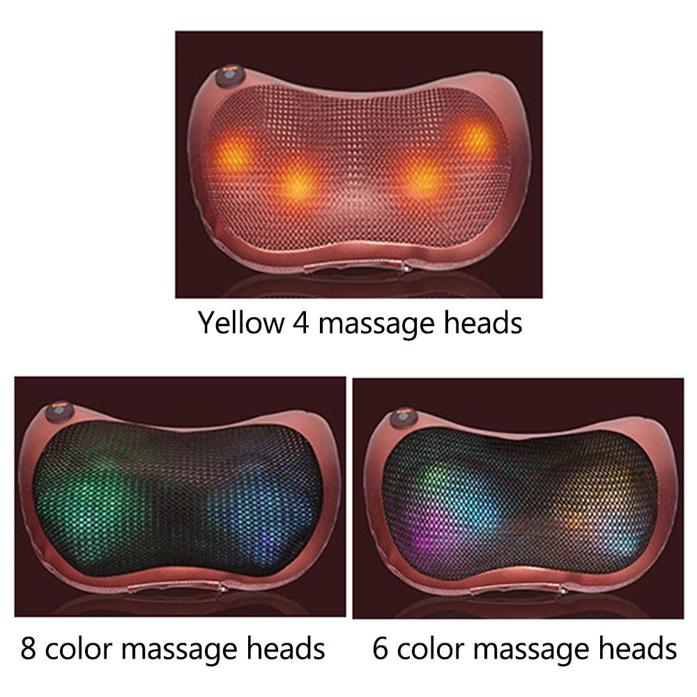 8/6/4 Heads Massage Pillow Shiatsu Massager for Back Waist Body Cervical Pillow Home Car Electric Shiatsu Massager Back Massage - ItemBear.com