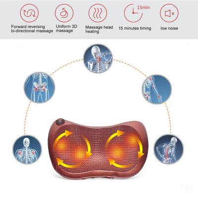 8/6/4 Heads Massage Pillow Shiatsu Massager for Back Waist Body Cervical Pillow Home Car Electric Shiatsu Massager Back Massage - ItemBear.com