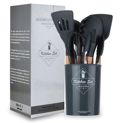Dark Grey Silicone Kitchenware Set