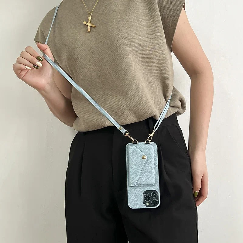 Secure Strap Leather Wallet Case