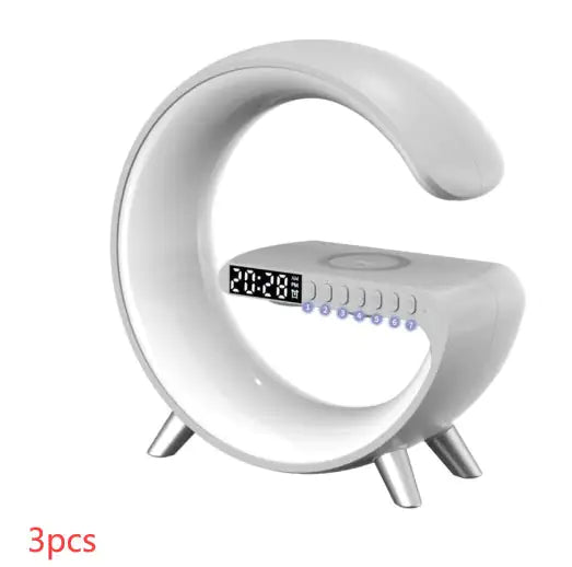 New Intelligent G Shaped LED Lamp Bluetooth Speake Wireless Charger Atmosphere Lamp App Control For Bedroom Home Decor - ItemBear.com