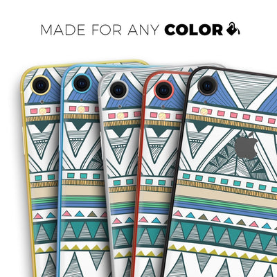 Abstract Blue and Green Triangle Aztec - Skin - Kit for the Apple iPhone - ItemBear.com