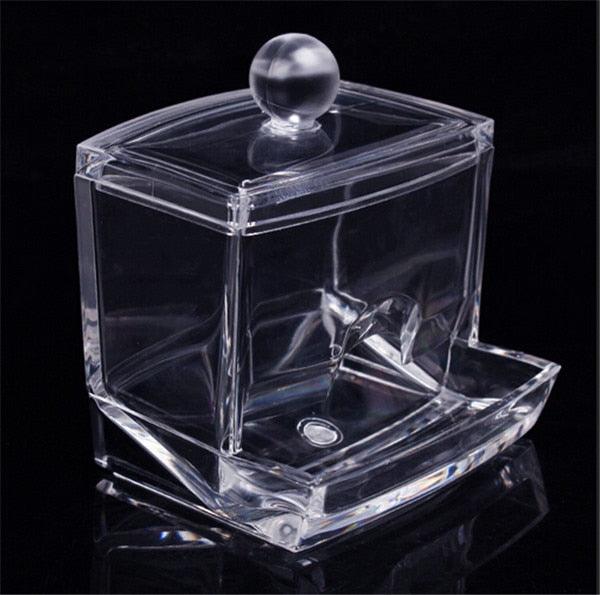 Acrylic Cotton Swabs Storage Holder Box Portable Transparent Makeup Cotton Pad Cosmetic Container Jewelry Organizer Case - ItemBear.com