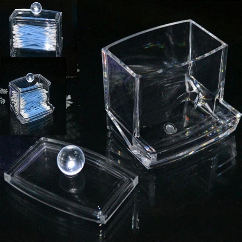 Acrylic Cotton Swabs Storage Holder Box Portable Transparent Makeup Cotton Pad Cosmetic Container Jewelry Organizer Case - ItemBear.com
