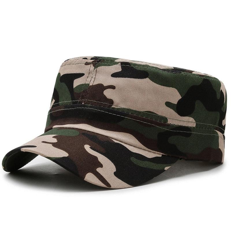 Adjustable Classic Plain Cap Vintage Army Military Cadet Style Hat Breathable Sun Protective Casual Cap - ItemBear.com