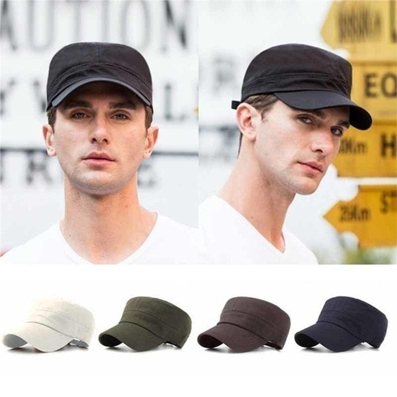 Adjustable Classic Plain Cap Vintage Army Military Cadet Style Hat Breathable Sun Protective Casual Cap - ItemBear.com