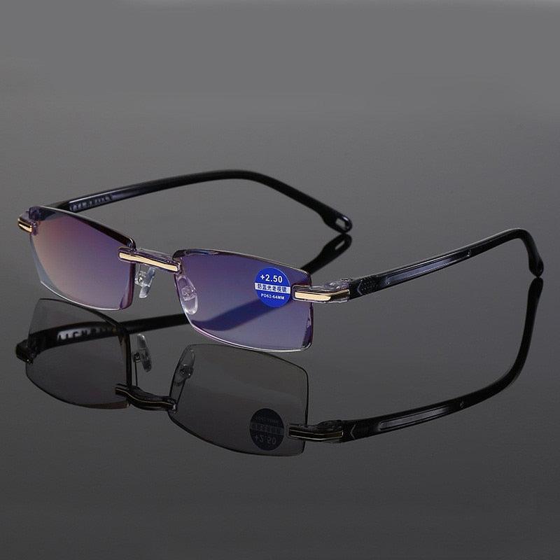 Ahora Anti Blue Light Blocking Rimless Reading Glasses Women Men Square Frameless Presbyopic Glasses Diopters +1.0 1.5 2 2.5 4.0 - ItemBear.com