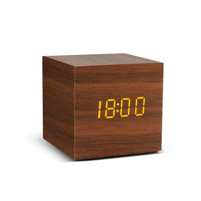Alarm Clock LED Wooden Watch Table Voice Control Digital Wood Despertador USB/AAA Powered Electronic Desktop Clocks - ItemBear.com