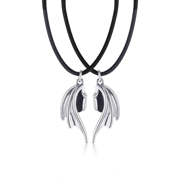 Angel Devil Wings Pair Lovers Necklace - ItemBear.com