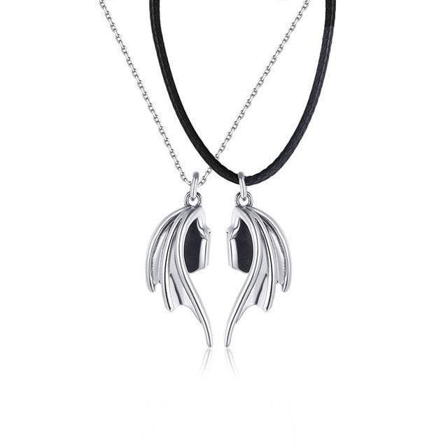 Angel Devil Wings Pair Lovers Necklace - ItemBear.com