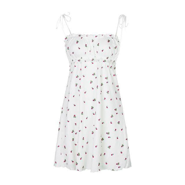 Angel Floral Ruched Frilly Dress - ItemBear.com
