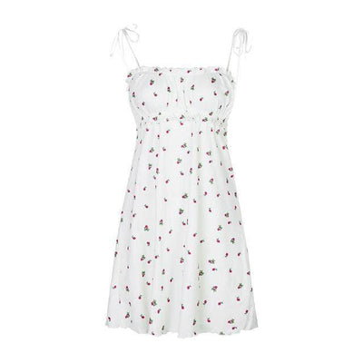Angel Floral Ruched Frilly Dress - ItemBear.com