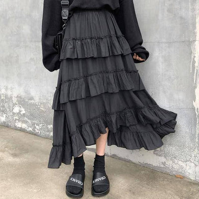 @Chuupiee — Goth Midi Ruffle Skirt - ItemBear.com