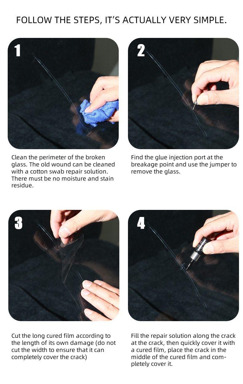 Auto Glass Windshield Repair Tool Set 5 Bottles Set - ItemBear.com