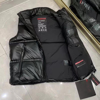 autumn and winter new letter red label fashion all - match casual down vest vest black jacket trendy men's and women's models - ItemBear.com
