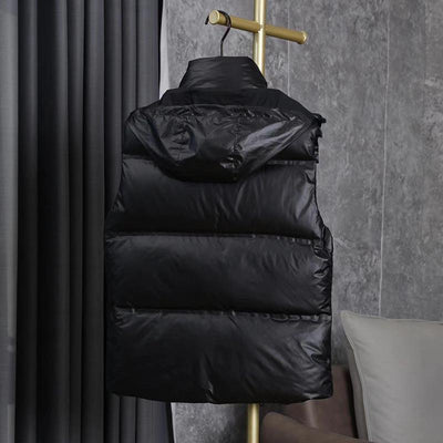 autumn and winter new letter red label fashion all - match casual down vest vest black jacket trendy men's and women's models - ItemBear.com