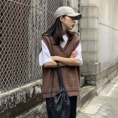 Autumn Striped Sweater Vest - ItemBear.com