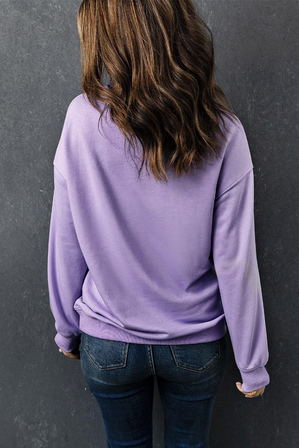 BABE Letter Graphic Pullover Sweatshirt - ItemBear.com