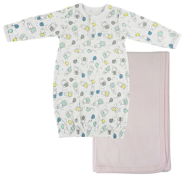 Bambini Print Infant Gown and Recieving Blanket - ItemBear.com