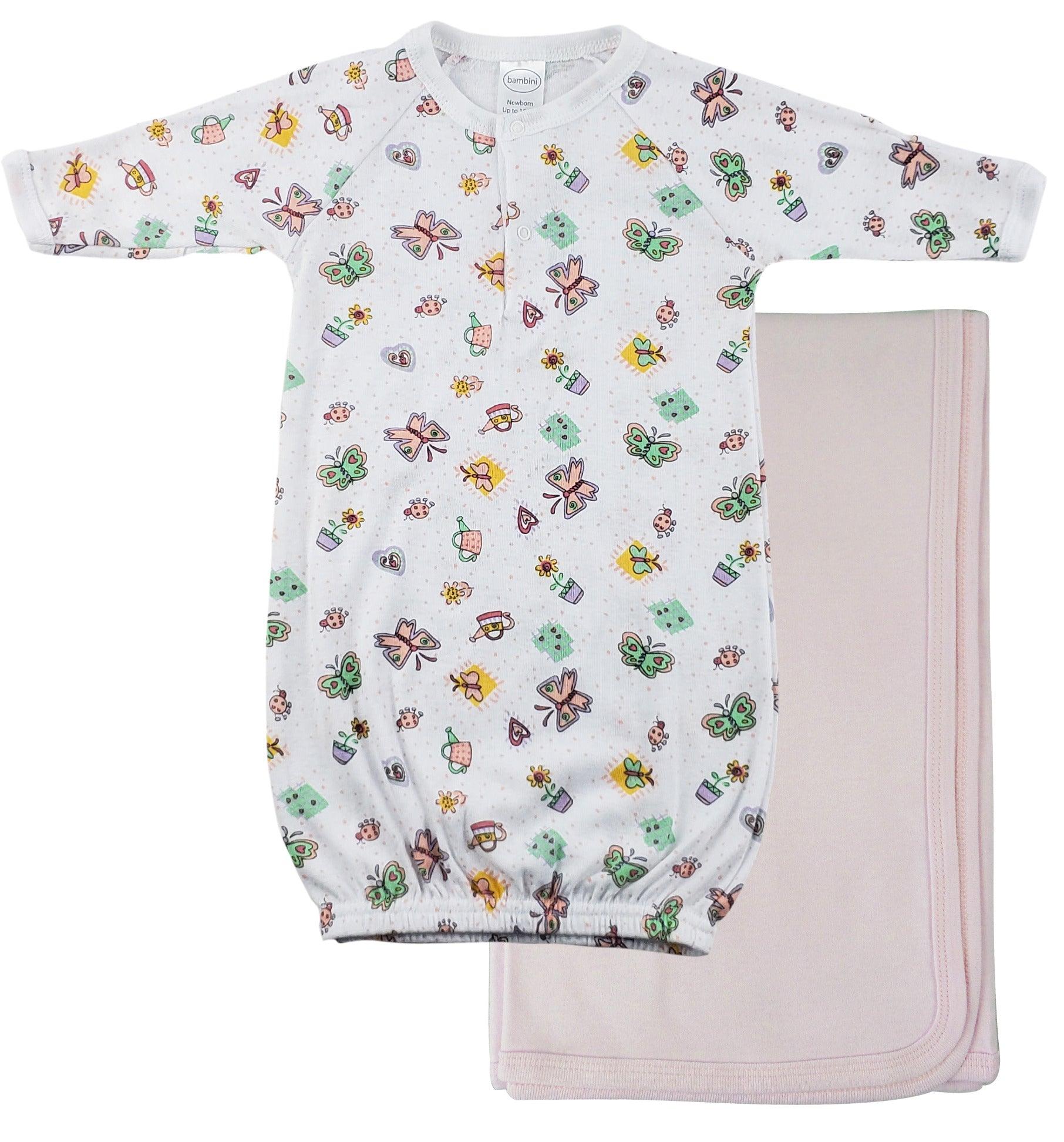Bambini Print Infant Gown and Recieving Blanket - ItemBear.com