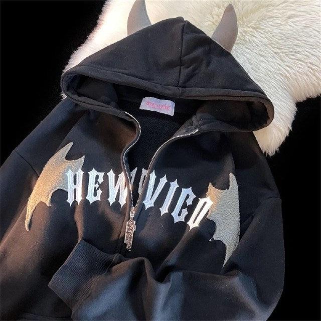 Bat Wing Devil Horn Hoodies - ItemBear.com