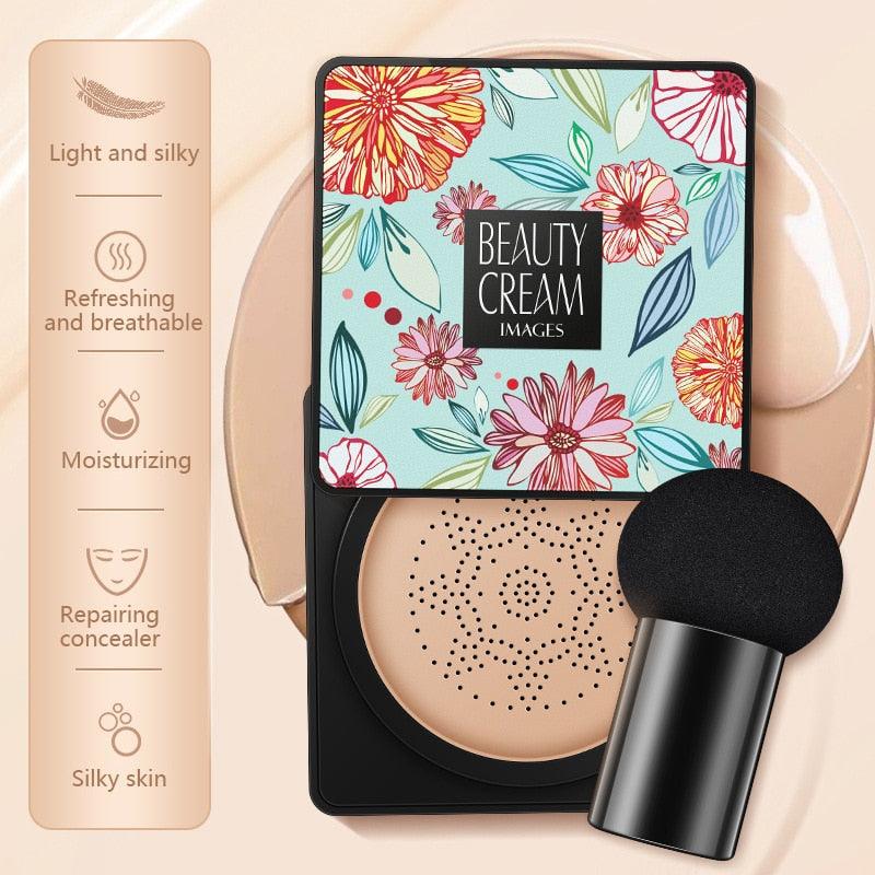 BB Air Cushion Foundation Mushroom Head CC Cream Concealer Whitening Makeup Cosmetic Waterproof Brighten Face Base Tone - ItemBear.com