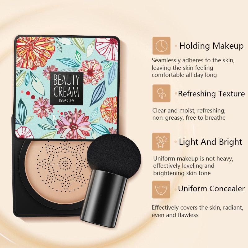 BB Air Cushion Foundation Mushroom Head CC Cream Concealer Whitening Makeup Cosmetic Waterproof Brighten Face Base Tone - ItemBear.com