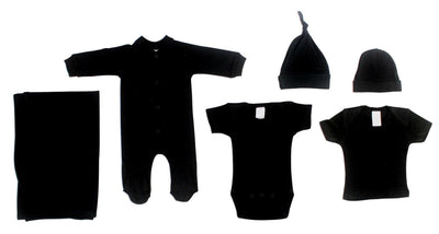 Black 6 Piece Layette Set - ItemBear.com