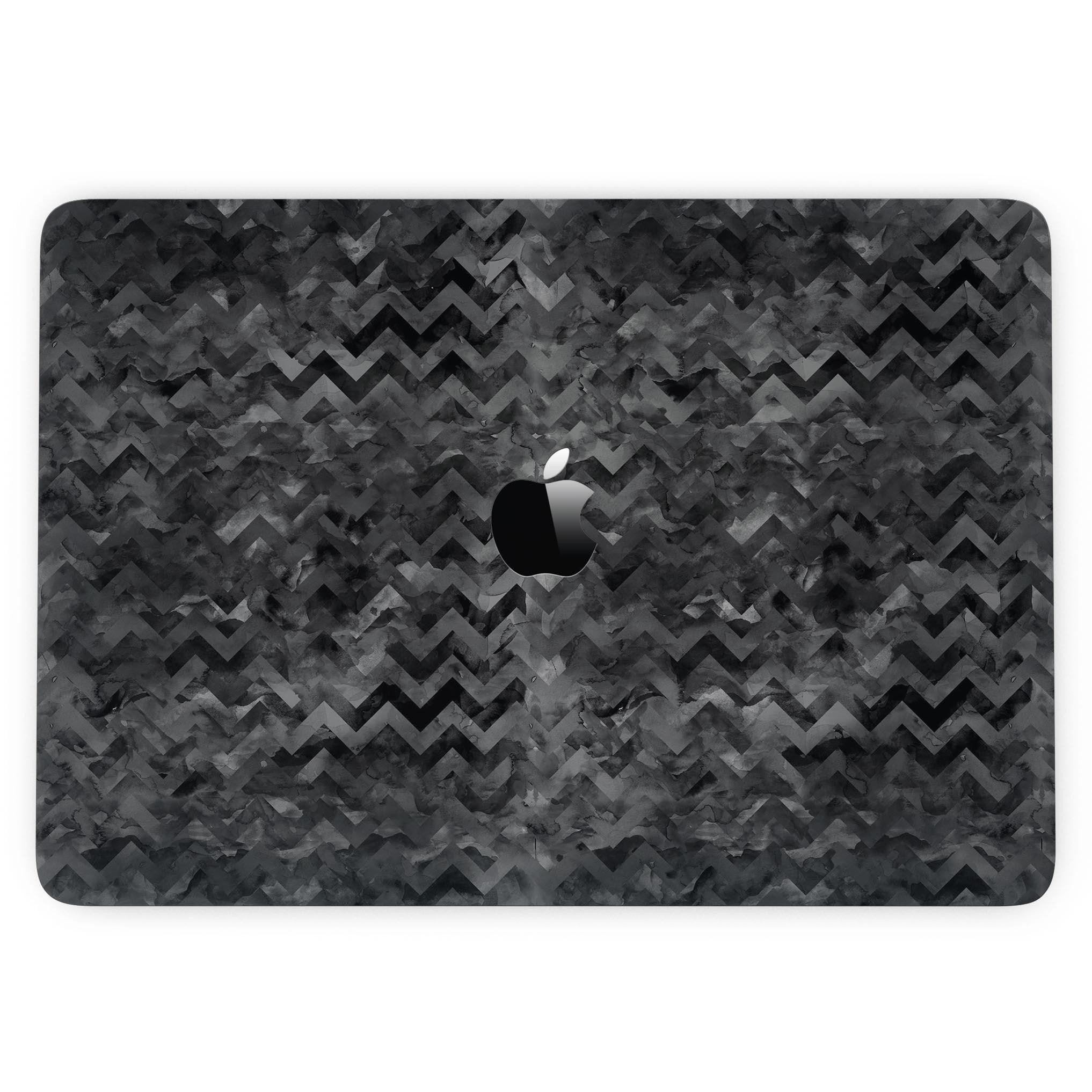 Black Basic Watercolor Chevron Pattern - MacBook Pro with Touch Bar - ItemBear.com