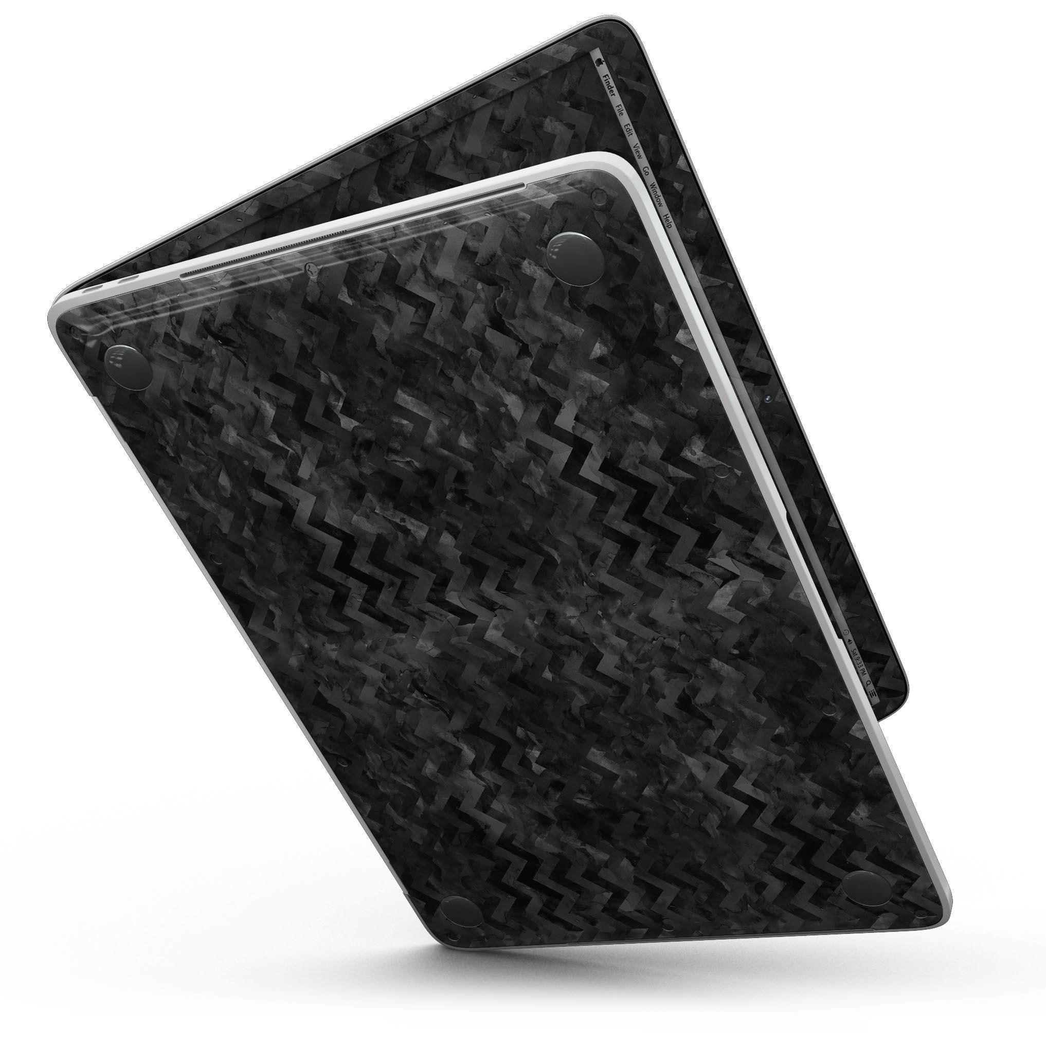 Black Basic Watercolor Chevron Pattern - MacBook Pro with Touch Bar - ItemBear.com