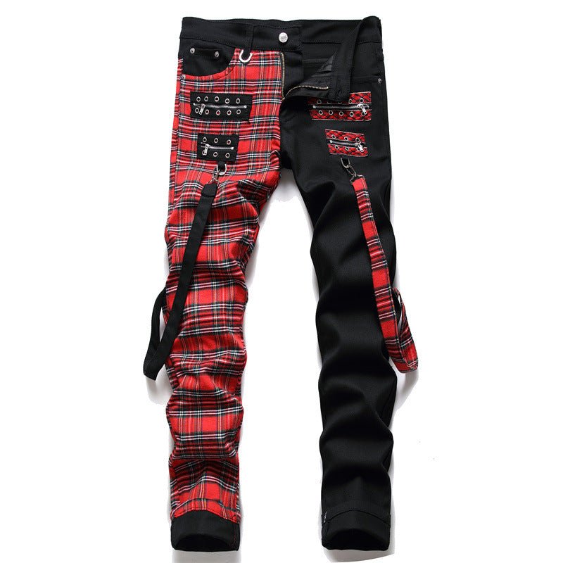 Black Panel Colorblock Jeans - ItemBear.com