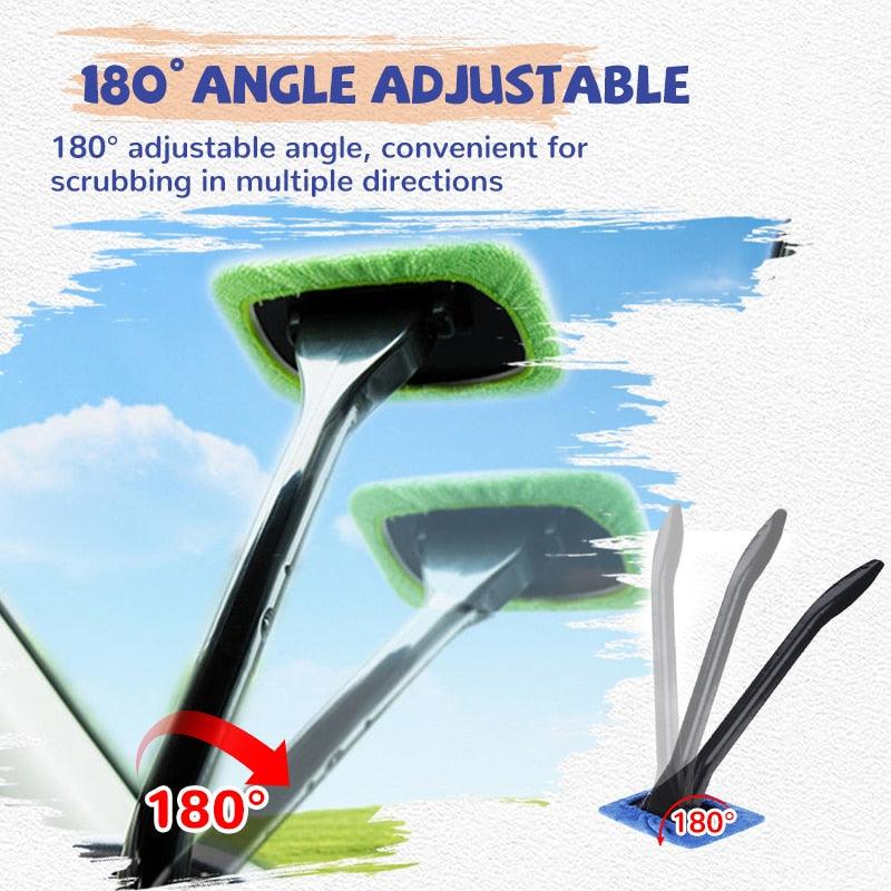 Car Window Cleaner Brush Kit Windshield Cleaning Wash Tool Inside Interior Auto Glass Wiper With Long Handle Car Accessories - ItemBear.com