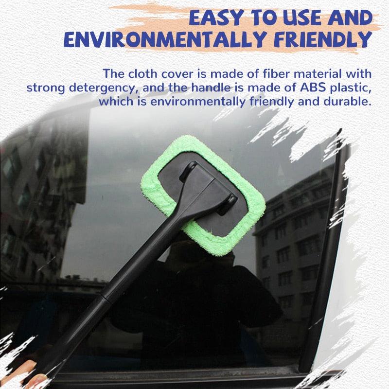 Car Window Cleaner Brush Kit Windshield Cleaning Wash Tool Inside Interior Auto Glass Wiper With Long Handle Car Accessories - ItemBear.com