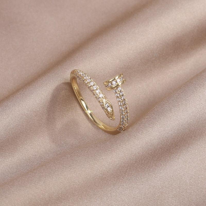 Classic Korean Style Copper Zircon Ring - ItemBear.com