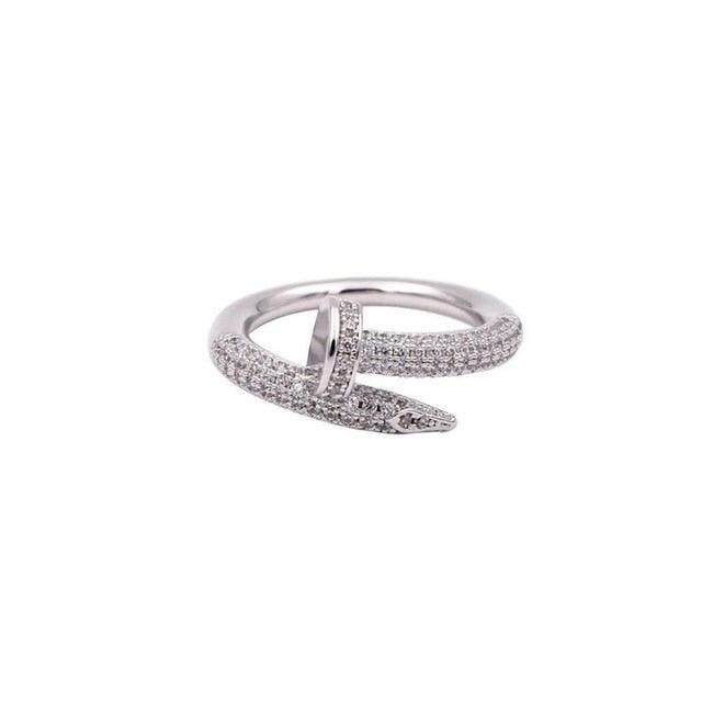 Classic Korean Style Copper Zircon Ring - ItemBear.com