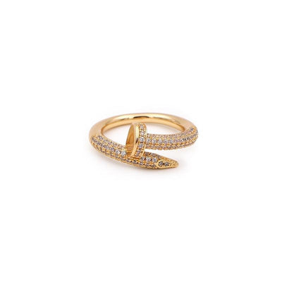 Classic Korean Style Copper Zircon Ring - ItemBear.com