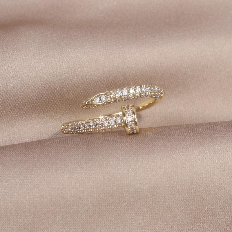 Classic Korean Style Copper Zircon Ring - ItemBear.com