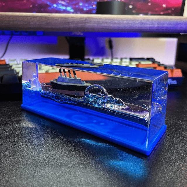Creative Cruise Ship Fluid Drift Bottle Desktop Decoration - ItemBear.com