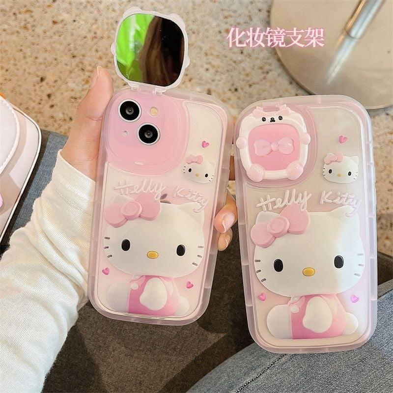 Creative Lens Makeup Mirror Stand Phone Cases For iPhones - ItemBear.com